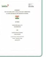 Supply, installation and commissioning agreement document