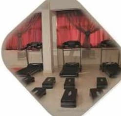Campus gymnasium with treadmills